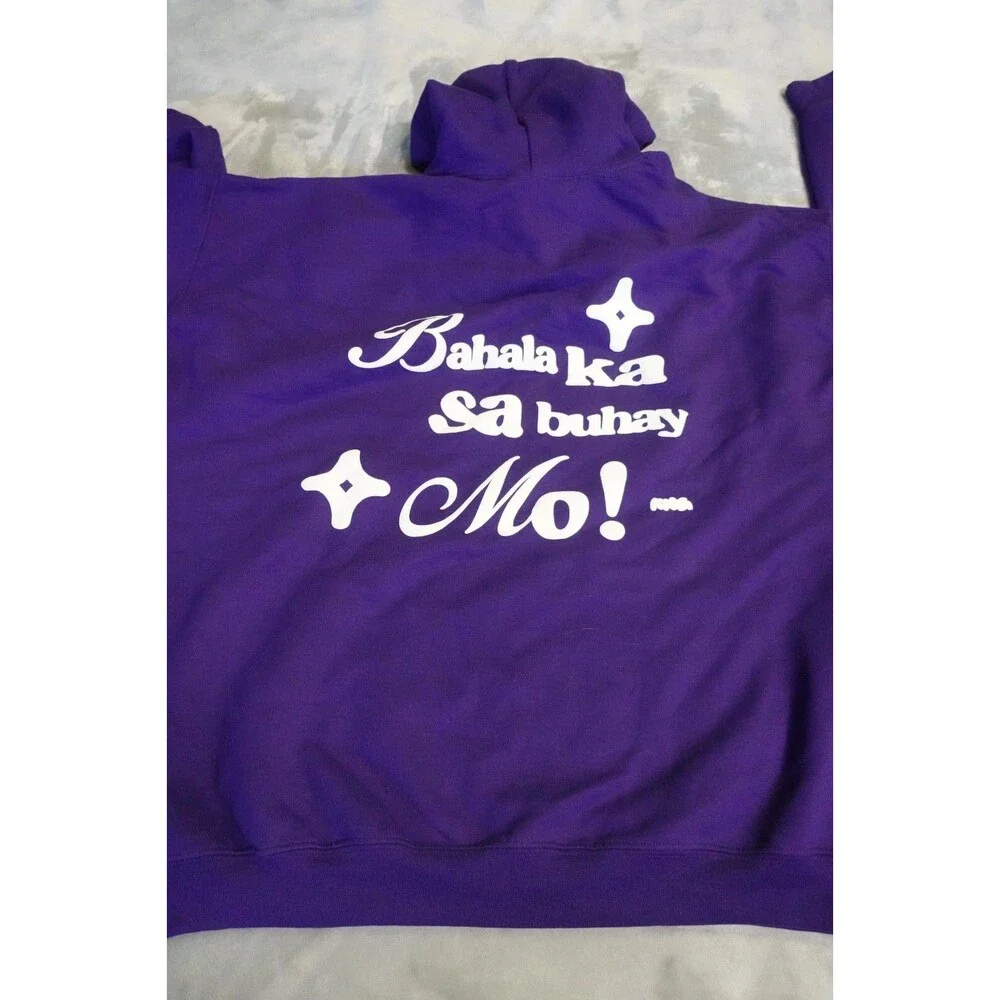 Kng Studios Bahala ka!‎ Men's Size 2XL Purple Pull Over Hoodie Sweatshirt